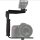 Minadax® Blitzschiene Winkelschiene Kamerahalterung Flash Bracket aus Aluminium und Neopren Handgriff