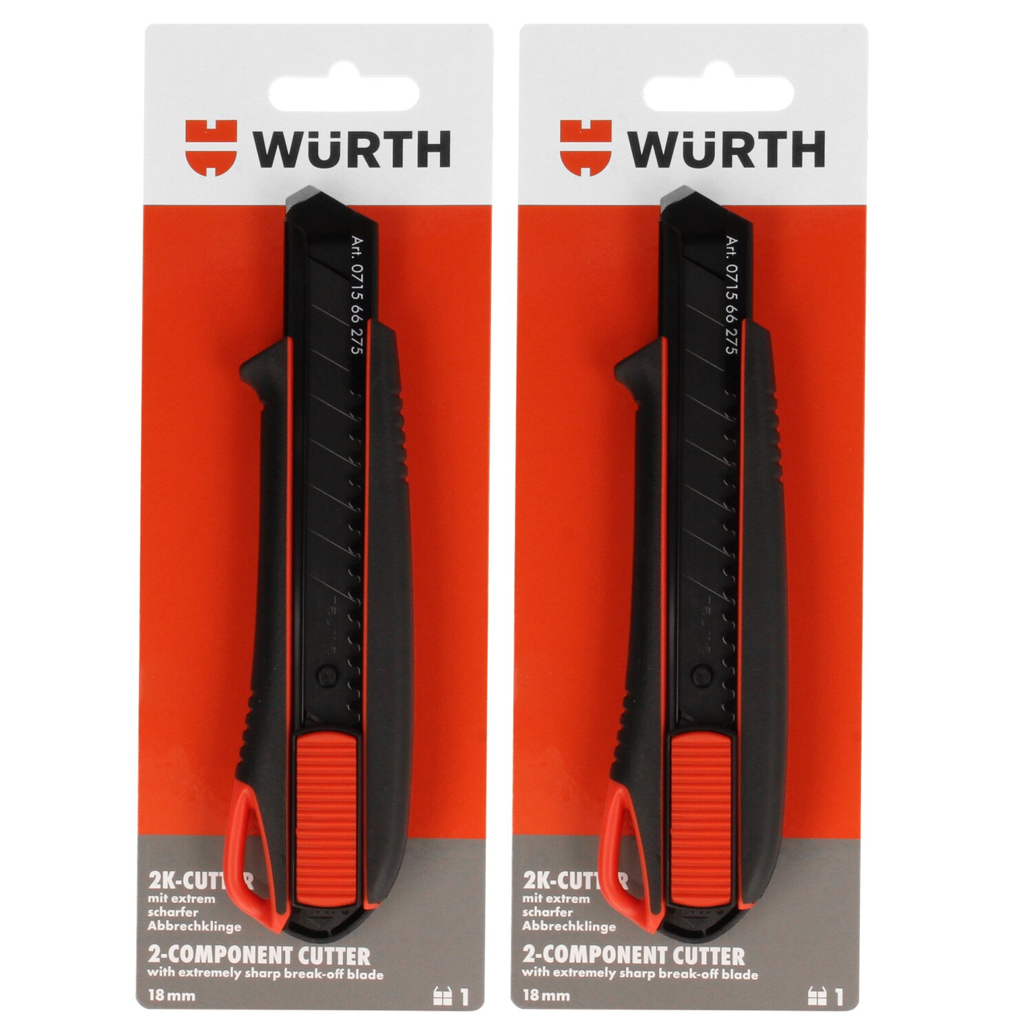 Wurth Cuttermesser 2K Griff mit Schieber 18mm inkl. 3