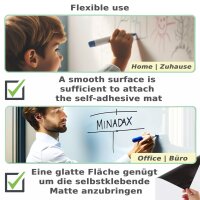 Minadax Whiteboard Folie 60 x 40cm | Magnet Haftend | Zuschneidbar + Stifte mit Halter + Wischer