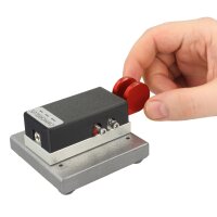 Minadax CWMORSE Morse Paddel Taste mit Metallplatte | CNC-gefrästes Aluminium | Robust | präzise einstellbar | Magnetisch