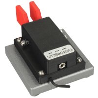 Minadax CWMORSE Morse Doppel Paddle Taste Rot + Metallplatte 566g | Präzisionslager + Kabel